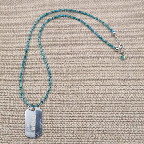 Jewelry - 20 Inch Sterling Silver Blue Beaded Hope Pendant Necklace B930